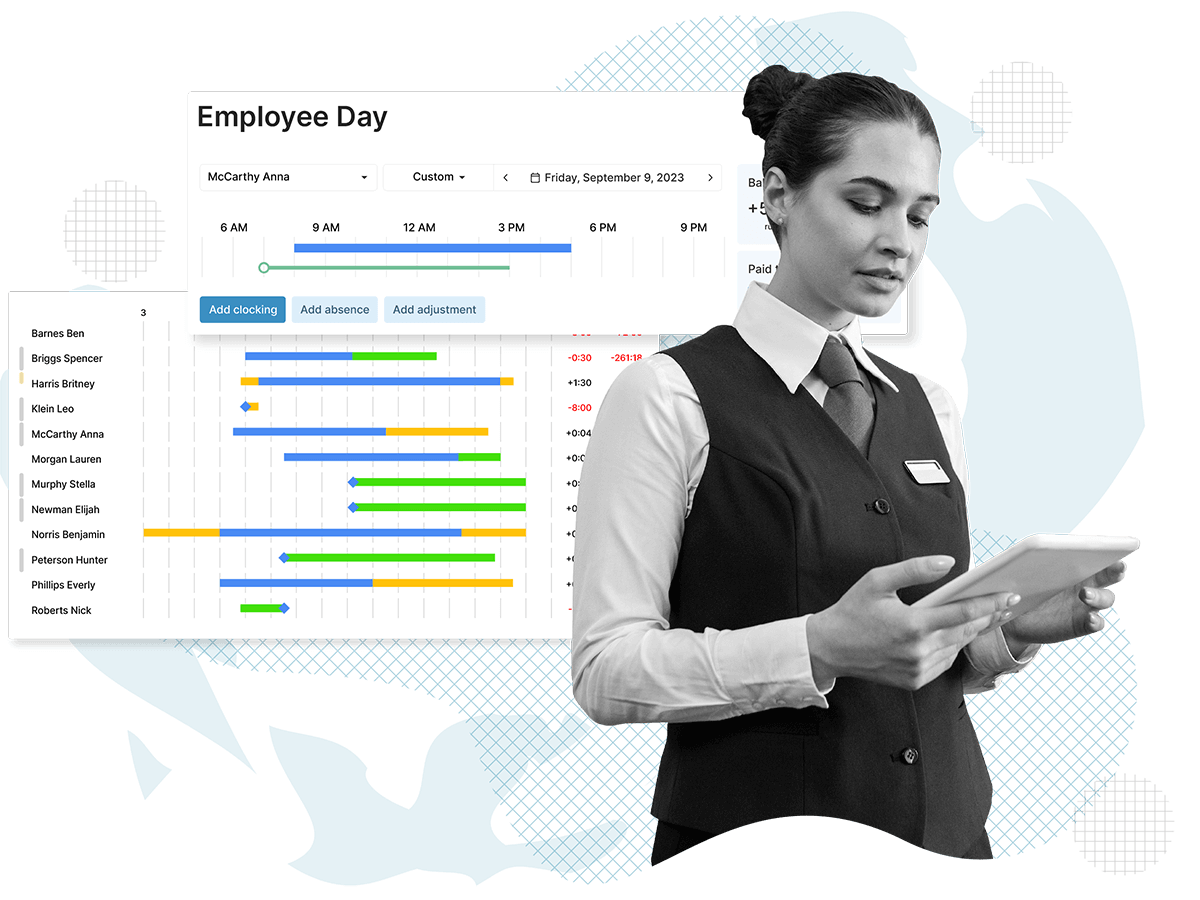 Efficiently tracking staff work hours and optimizing productivity.